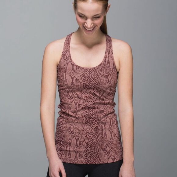 Lululemon Cool Racerback Snakeskin Print Desert Snake Bark Berry - Picture 1 of 12